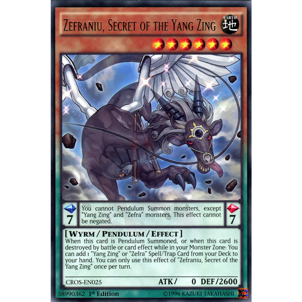 Zefraniu, Secret of the Yang Zing CROS-EN025 Yu-Gi-Oh! Card from the Crossed Souls Set