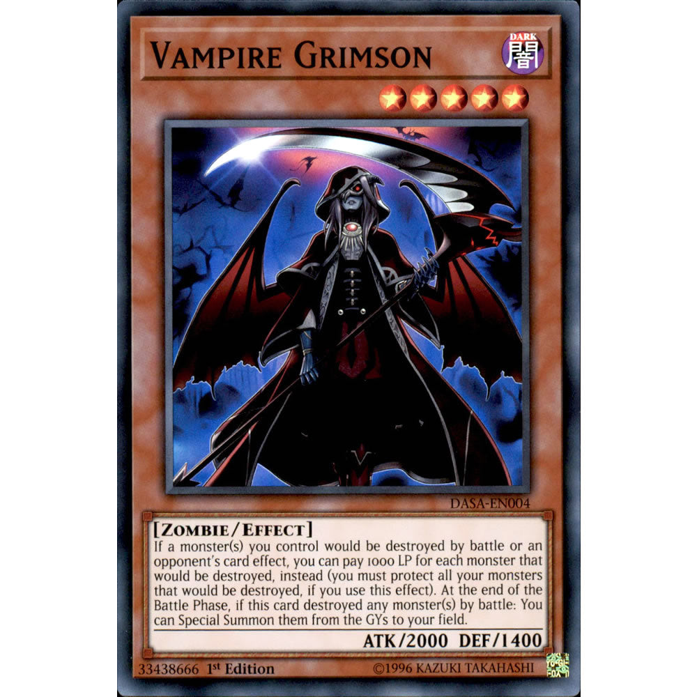 Vampire Grimson DASA-EN004 Yu-Gi-Oh! Card - Deckboosters Vampire Grimson DASA-EN004 Yu-Gi-Oh! Card - Deckboosters