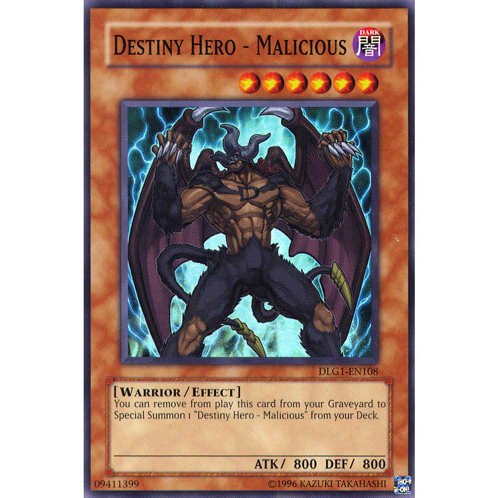 Destiny Hero - Malicious DLG1-EN108 Yu-Gi-Oh! Card from the Dark Legends Set