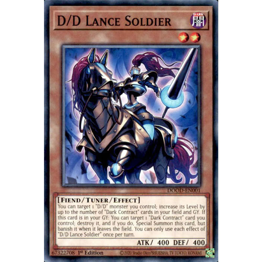 D/D Lance Soldier DOOD-EN001 Yu-Gi-Oh! Card from the Doom of Dimensions Set