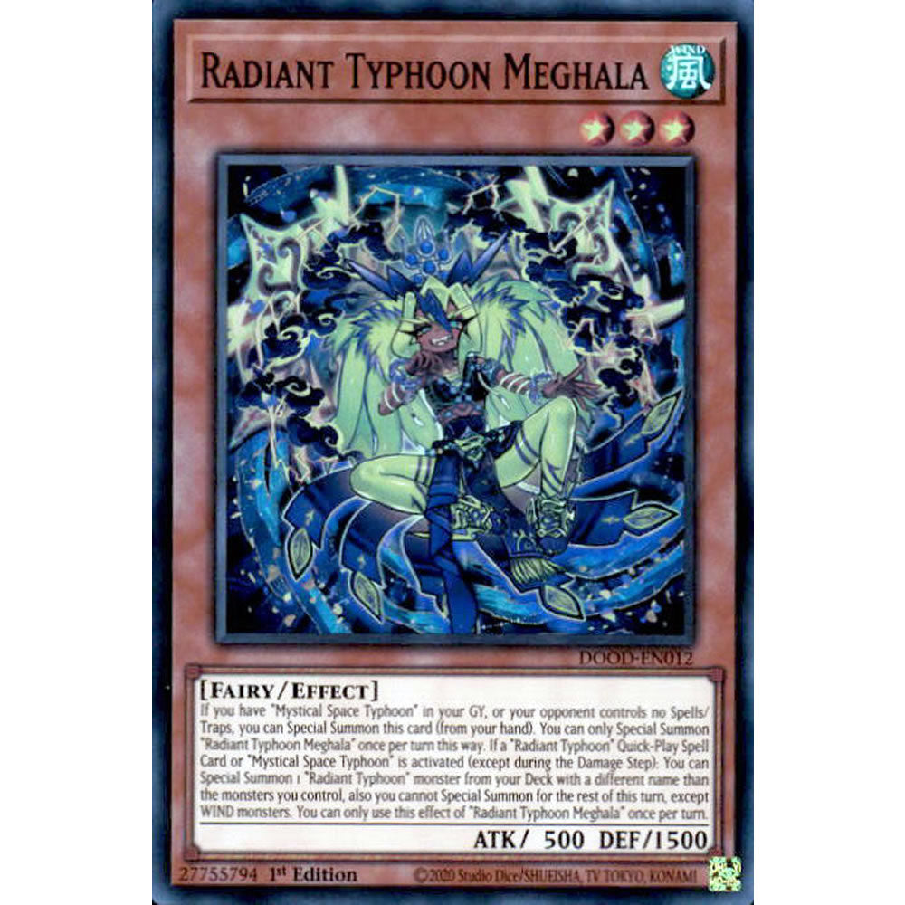 Radiant Typhoon Meghala DOOD-EN012 Yu-Gi-Oh! Card from the Doom of Dimensions Set