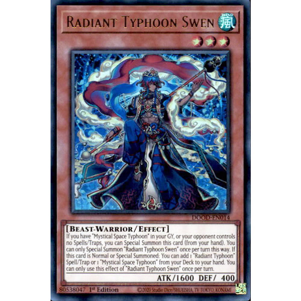 Radiant Typhoon Swen DOOD-EN014 Yu-Gi-Oh! Card from the Doom of Dimensions Set