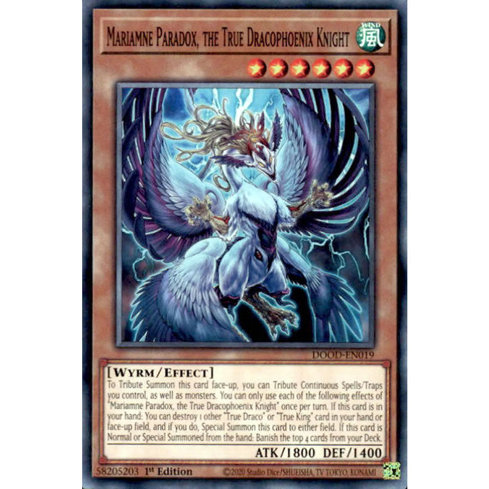 Mariamne Paradox, the True Dracophoenix Knight DOOD-EN019 Yu-Gi-Oh! Card from the Doom of Dimensions Set