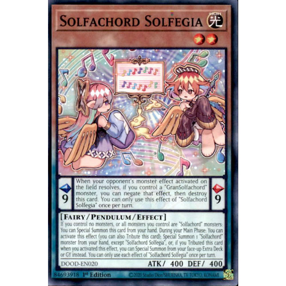 Solfachord Solfegia DOOD-EN020 Yu-Gi-Oh! Card from the Doom of Dimensions Set