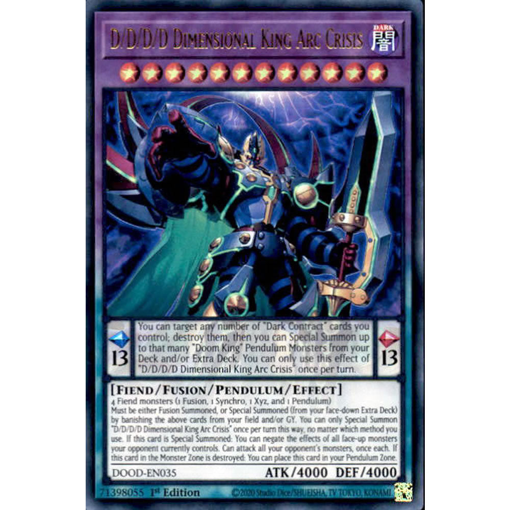 D/D/D/D Dimensional King Arc Crisis DOOD-EN035 Yu-Gi-Oh! Card from the Doom of Dimensions Set