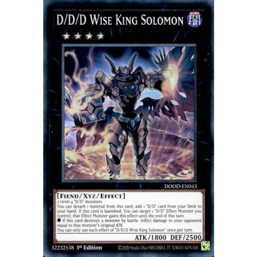 D/D/D Wise King Solomon DOOD-EN043 Yu-Gi-Oh! Card from the Doom of Dimensions Set