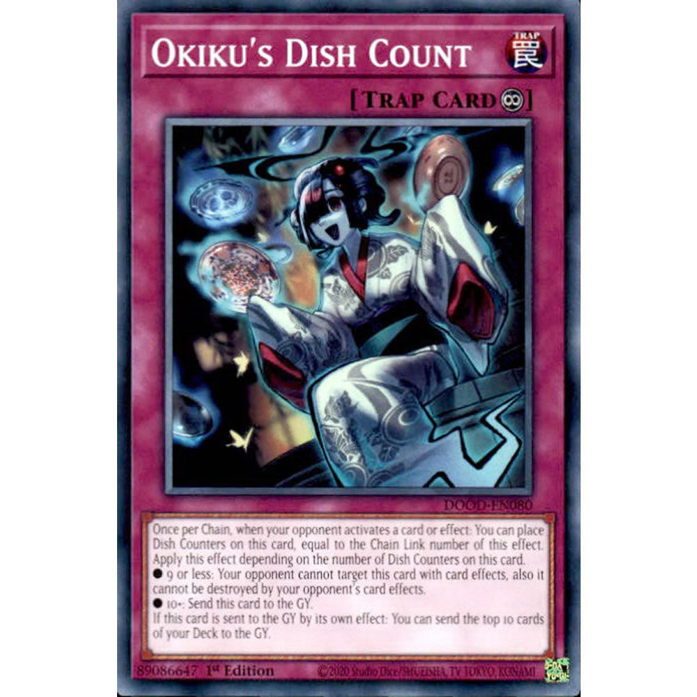Okiku's Dish Count DOOD-EN080 Yu-Gi-Oh! Card from the Doom of Dimensions Set