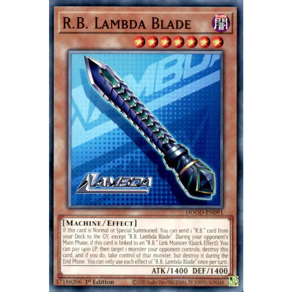 R.B. Lambda Blade DOOD-EN091 Yu-Gi-Oh! Card from the Doom of Dimensions Set