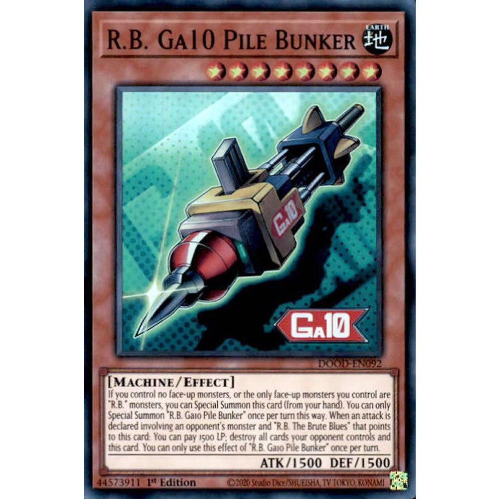 R.B. Ga10 Pile Bunker DOOD-EN092 Yu-Gi-Oh! Card from the Doom of Dimensions Set