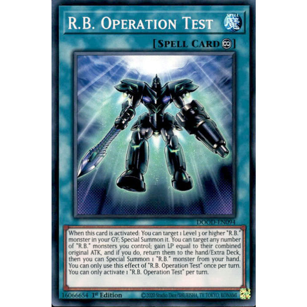 R.B. Operation Test DOOD-EN094 Yu-Gi-Oh! Card from the Doom of Dimensions Set