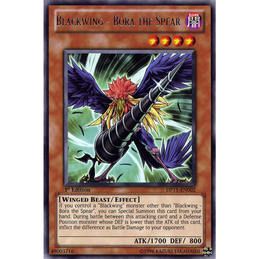 Blackwing - Bora The Spear DP11-EN002 Yu-Gi-Oh! Card from the Duelist Pack: Crow Set