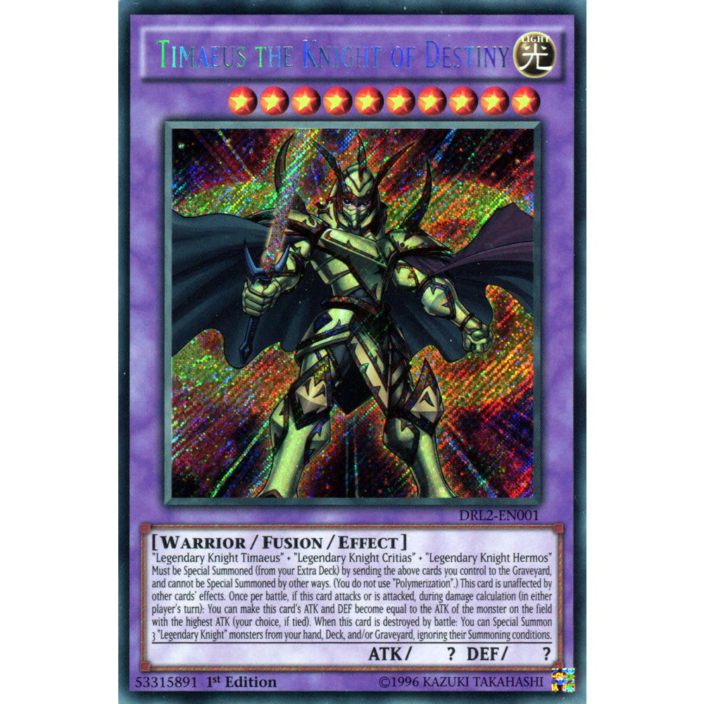 knight of destiny yugioh card Timaeus the DRL2-EN001 Yu-Gi-Oh! The first Pokemon card Options:PLAYMAT G DB2