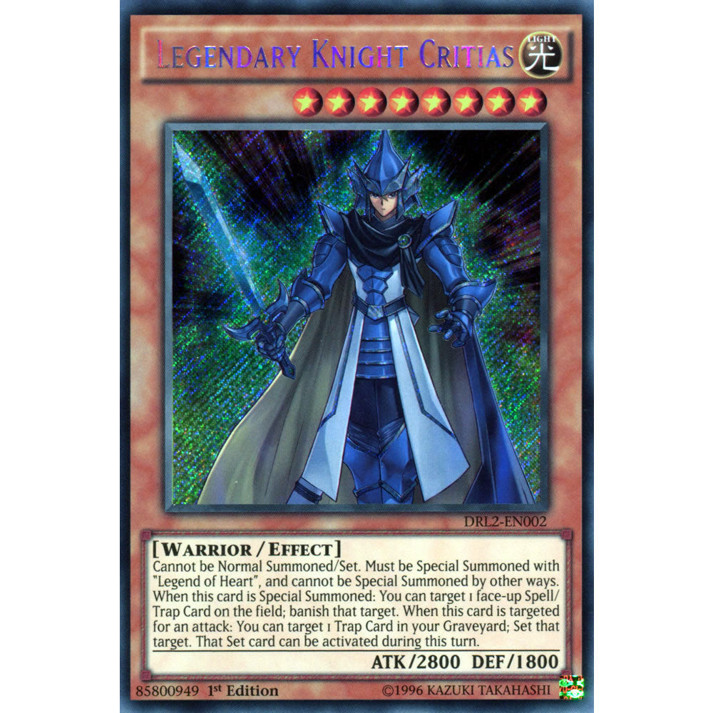 Legendary Knight Critias DRL2-EN002 Yu-Gi-Oh! Card from the Dragons of Legend 2 Set