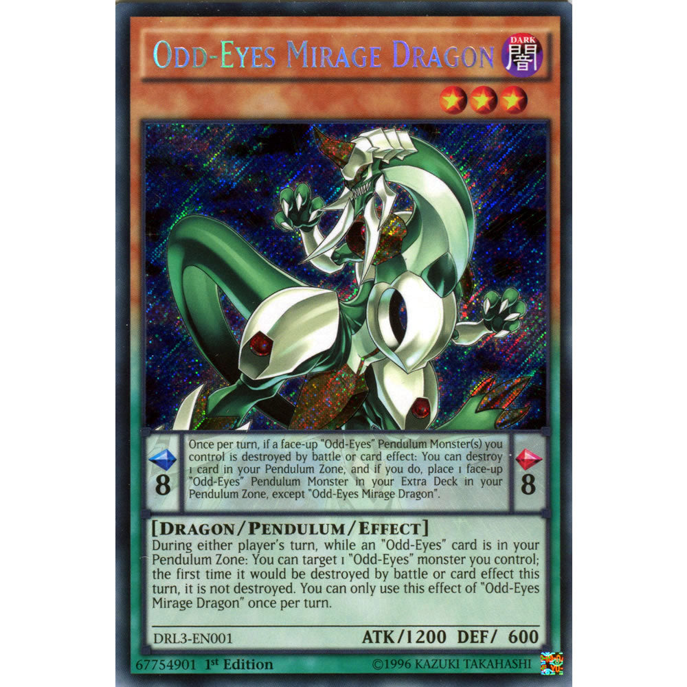 Odd-Eyes Mirage Dragon DRL3-EN001 Yu-Gi-Oh! Card from the Dragons of Legend Unleashed Set