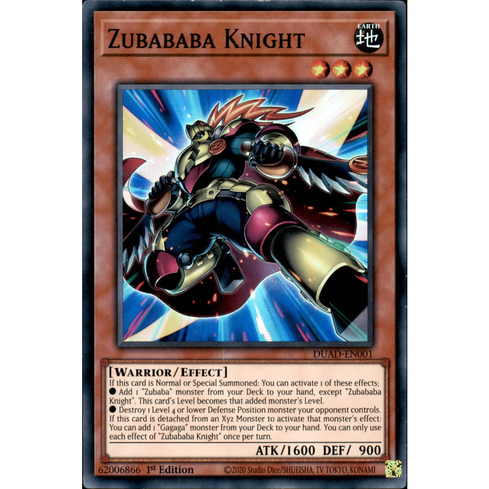 Zubababa Knight DUAD-EN001 Yu-Gi-Oh! Card from the Duelist's Advance Set
