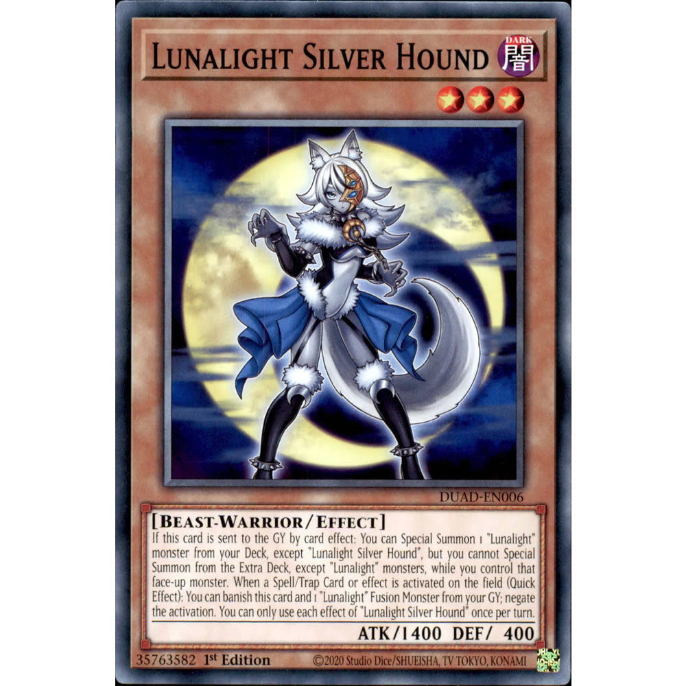 Lunalight Silver Hound DUAD-EN006 Yu-Gi-Oh! Card from the Duelist's Advance Set