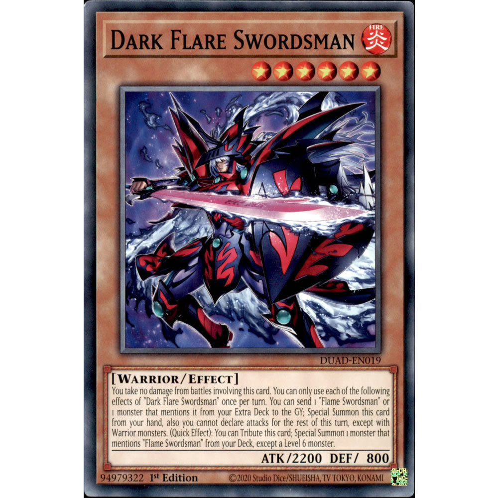Dark Flare Swordsman DUAD-EN019 Yu-Gi-Oh! Card from the Duelist's Advance Set