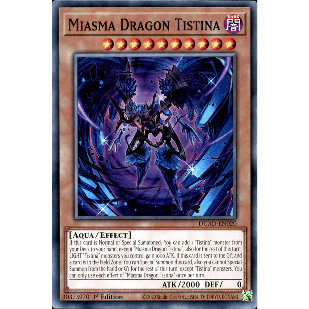 Miasma Dragon Tistina DUAD-EN020 Yu-Gi-Oh! Card from the Duelist's Advance Set