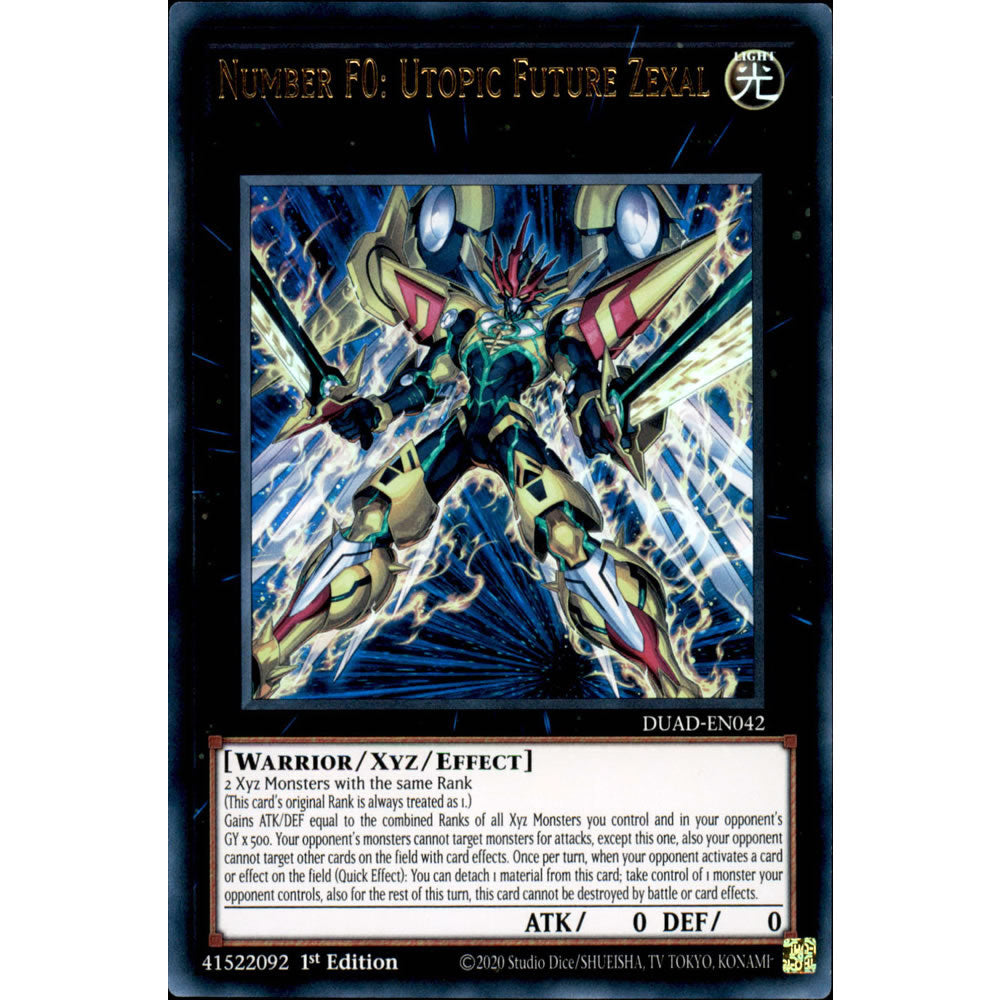 Number F0: Utopic Future Zexal DUAD-EN042 Yu-Gi-Oh! Card from the Duelist's Advance Set