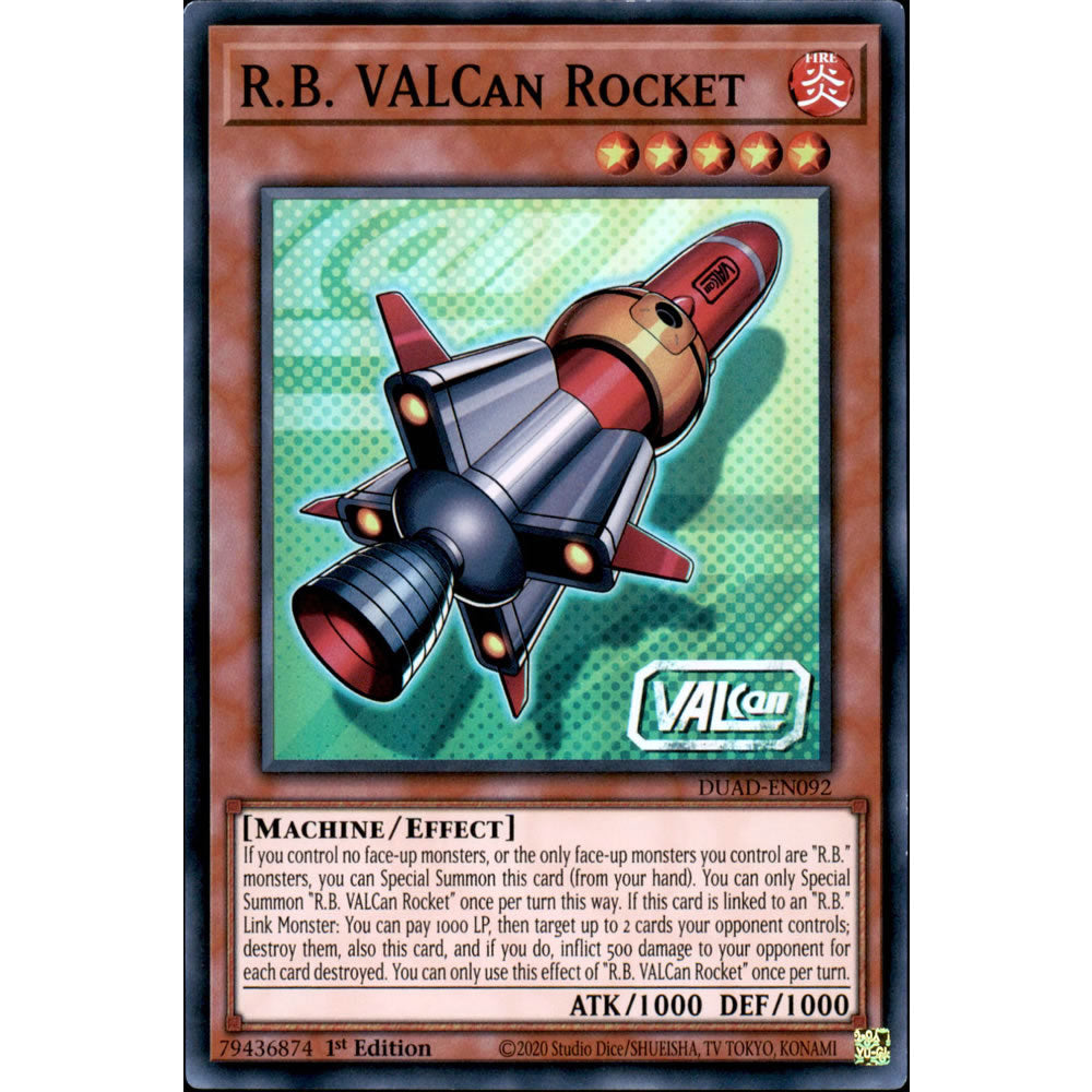 R.B. VALCan Rocket DUAD-EN092 Yu-Gi-Oh! Card from the Duelist's Advance Set