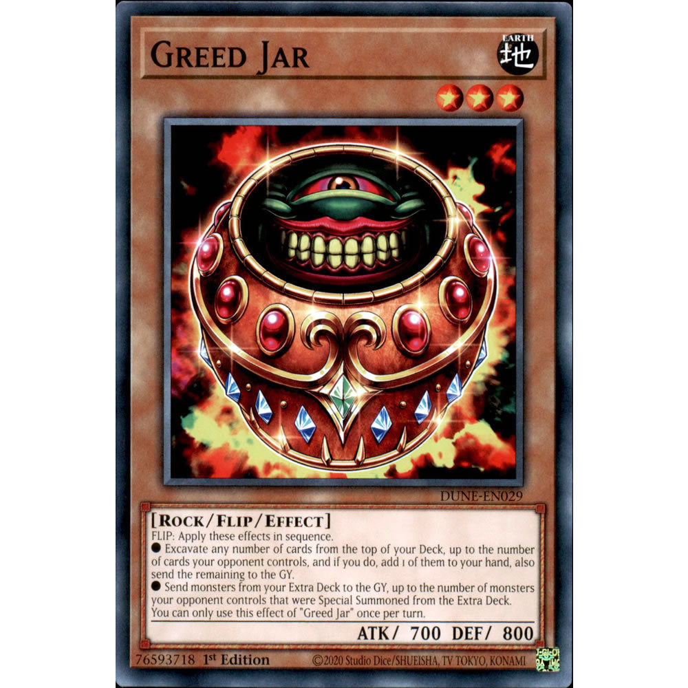 Greed Jar DUNE-EN029 Yu-Gi-Oh! Card