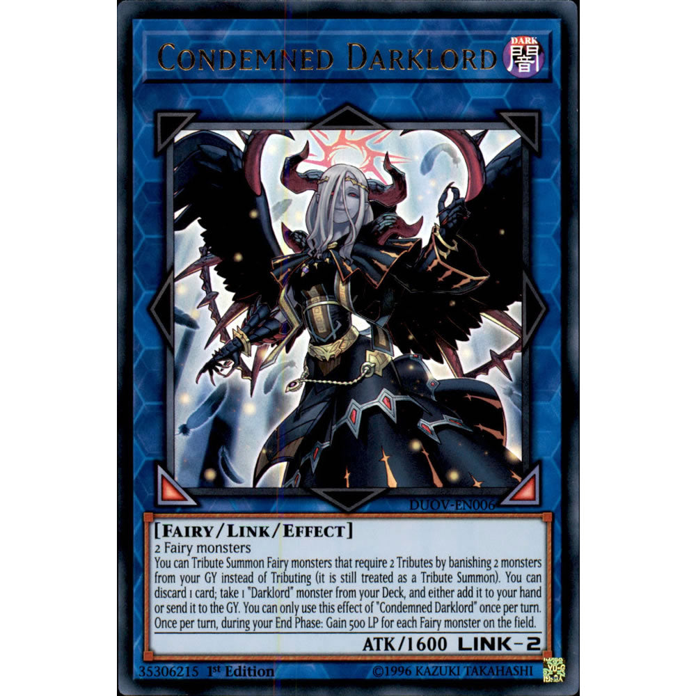Condemned Darklord DUOV-EN006 Yu-Gi-Oh! Card Condemned Darklord DUOV-EN006 Yu-Gi-Oh! Card