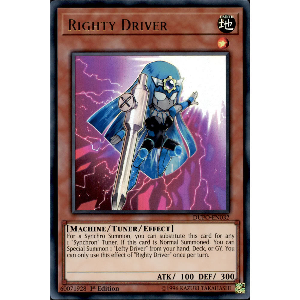 Righty Driver DUPO-EN032 Yu-Gi-Oh! Card from the Duel Power Set