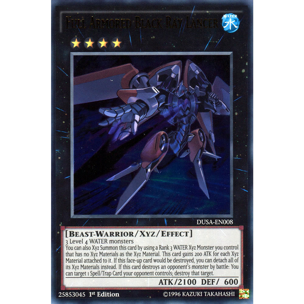 Full Armored Black Ray Lancer DUSA-EN008 Yu-Gi-Oh! Card from the Duelist Saga Set