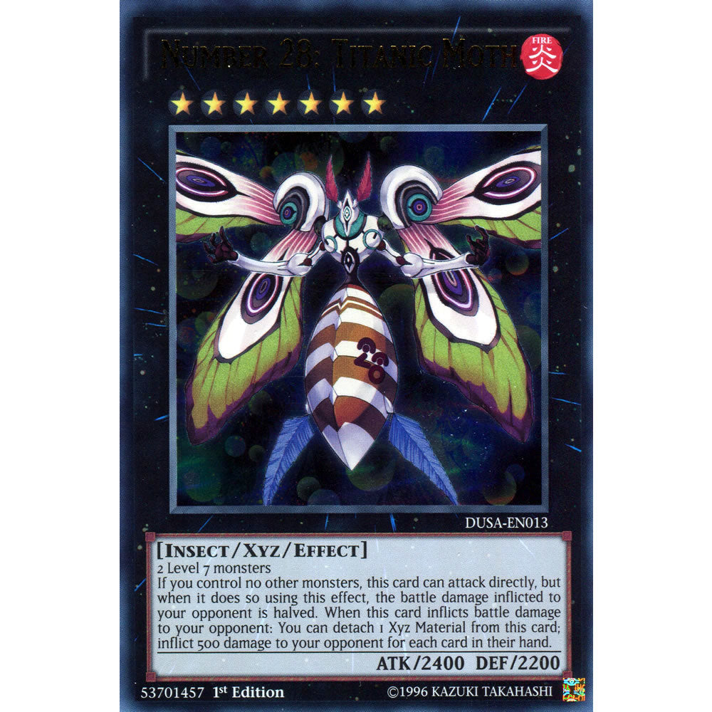 Number 28: Titanic Moth DUSA-EN013 Yu-Gi-Oh! Card from the Duelist Saga Set