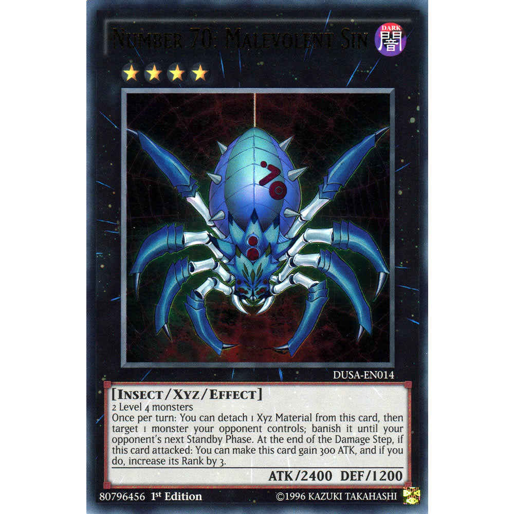 Number 70: Malevolent Sin DUSA-EN014 Yu-Gi-Oh! Card from the Duelist Saga Set