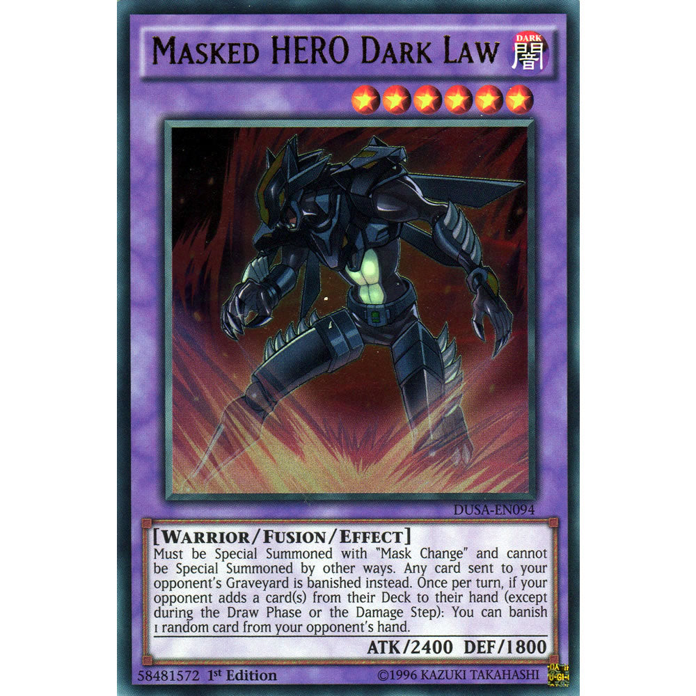 Masked HERO Dark Law DUSA-EN094 Yu-Gi-Oh! Card from the Duelist Saga Set