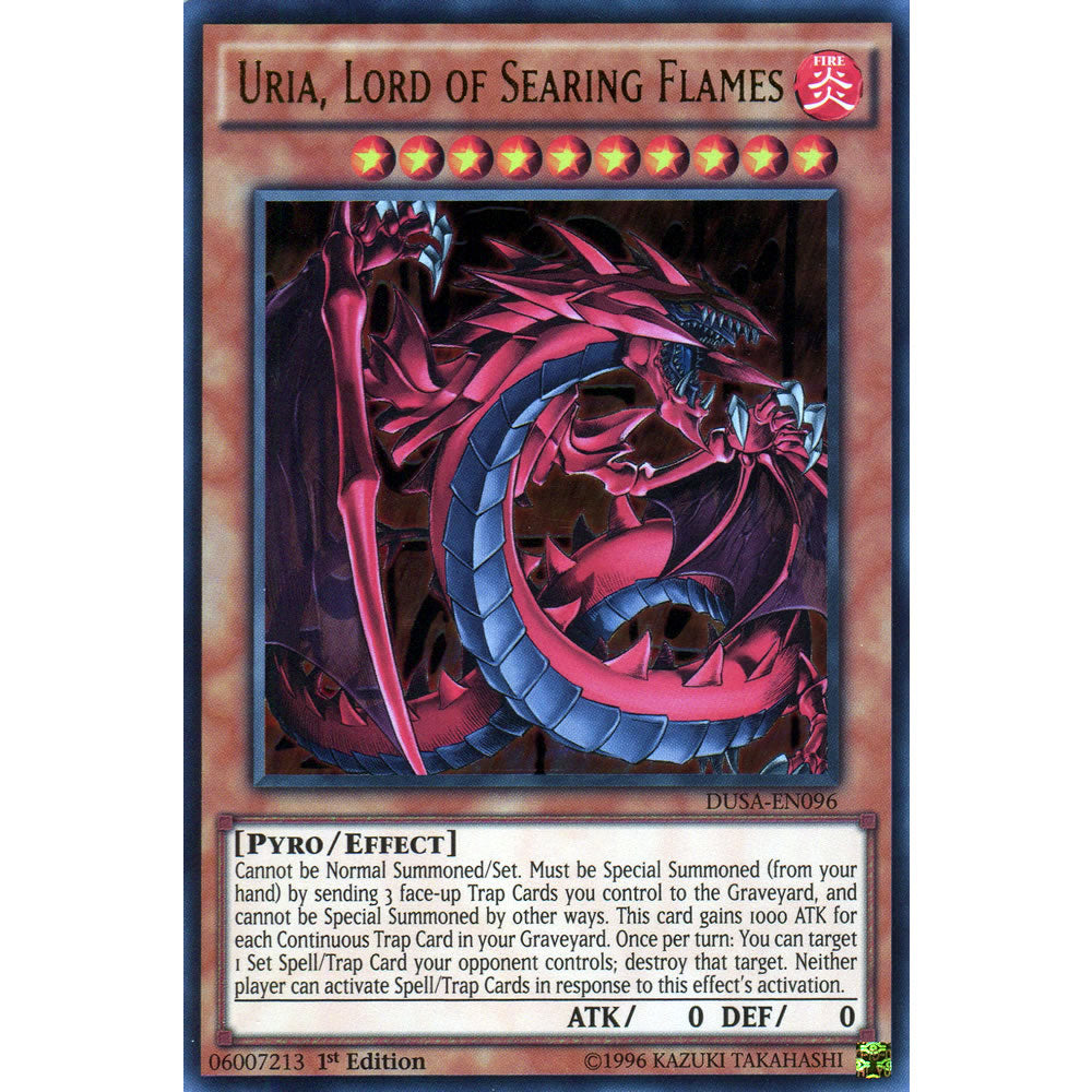 Uria, Lord of Searing Flames DUSA-EN096 Yu-Gi-Oh! Card from the Duelist Saga Set