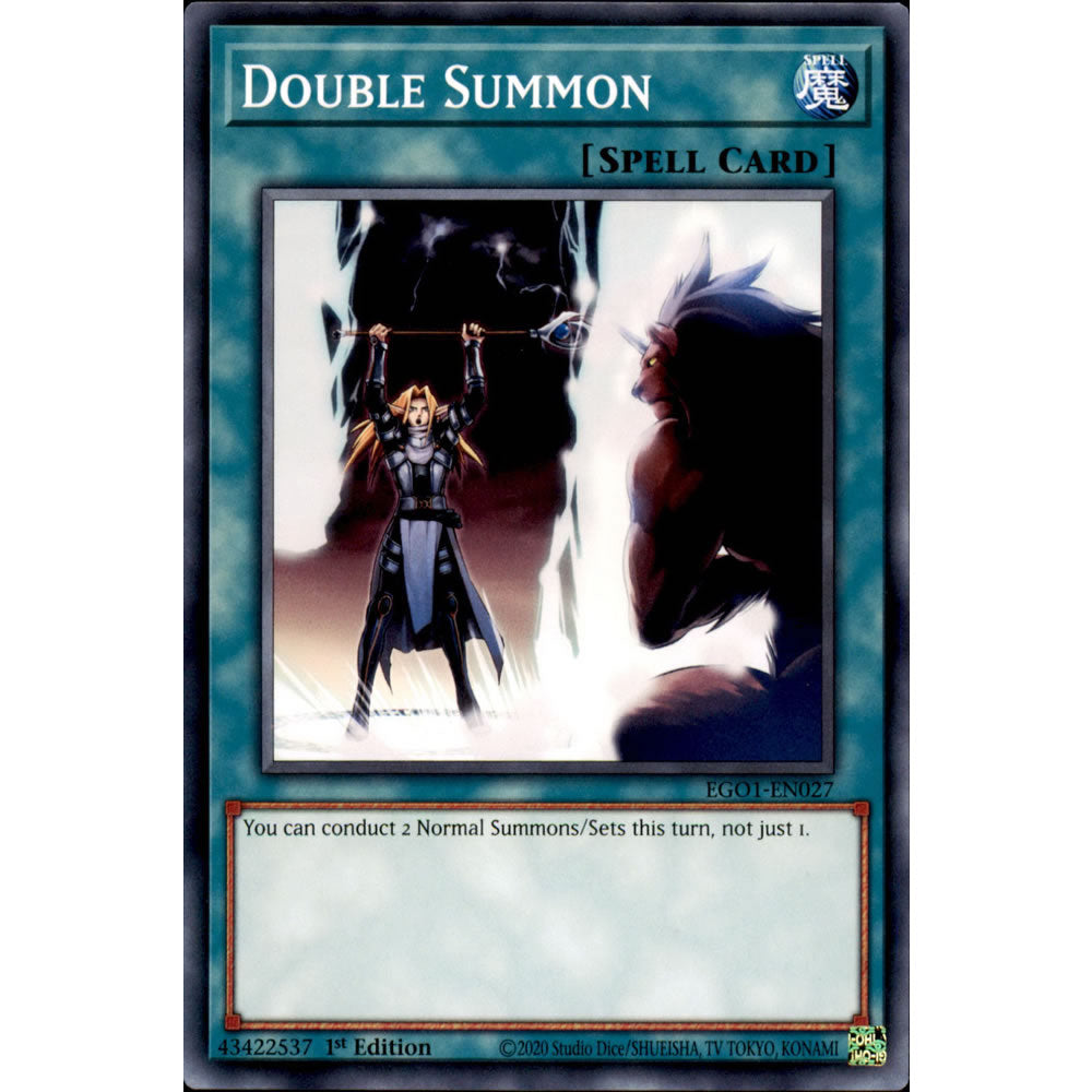 Double Summon EGO1-EN027 Yu-Gi-Oh! Card from the Egyptian God Deck: Obelisk the Tormentor Set