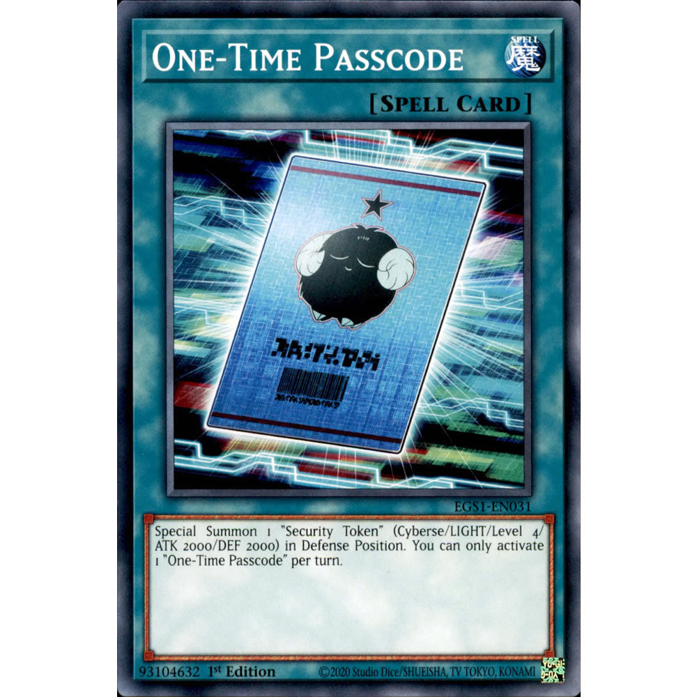One-Time Passcode EGS1-EN031 Yu-Gi-Oh! Card from the Egyptian God Deck: Slifer the Sky Dragon Set