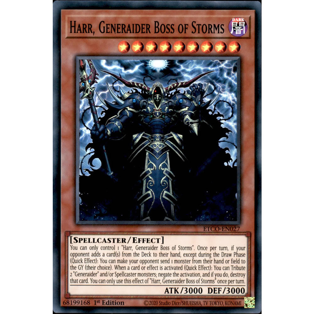 Harr, Generaider Boss of Storms ETCO-EN027 Yu-Gi-Oh! Card from the Eternity Code Set