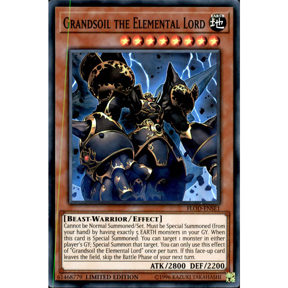 Grandsoil the Elemental Lord FLOD-ENSE1 Yu-Gi-Oh! Card from the Flames of Destruction Special Edition Set