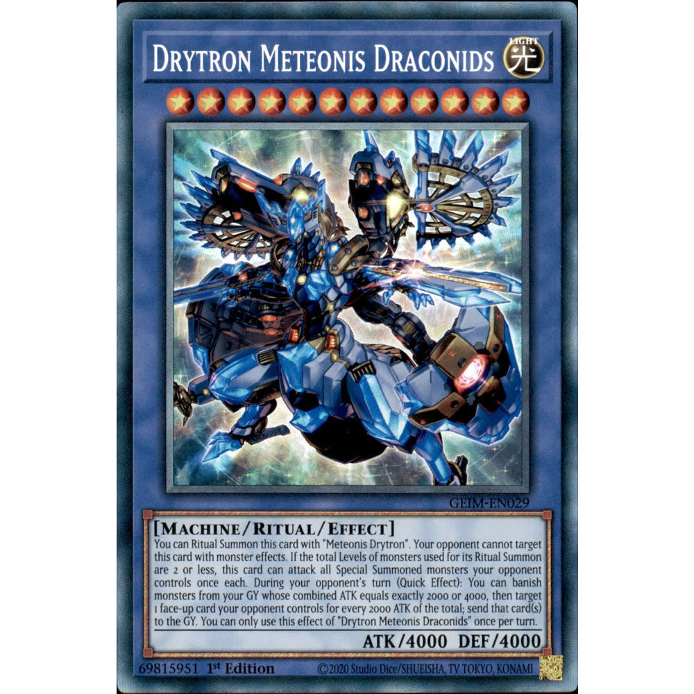 Drytron Meteonis Draconids GEIM-EN029 Yu-Gi-Oh! Card from the Genesis Impact Set