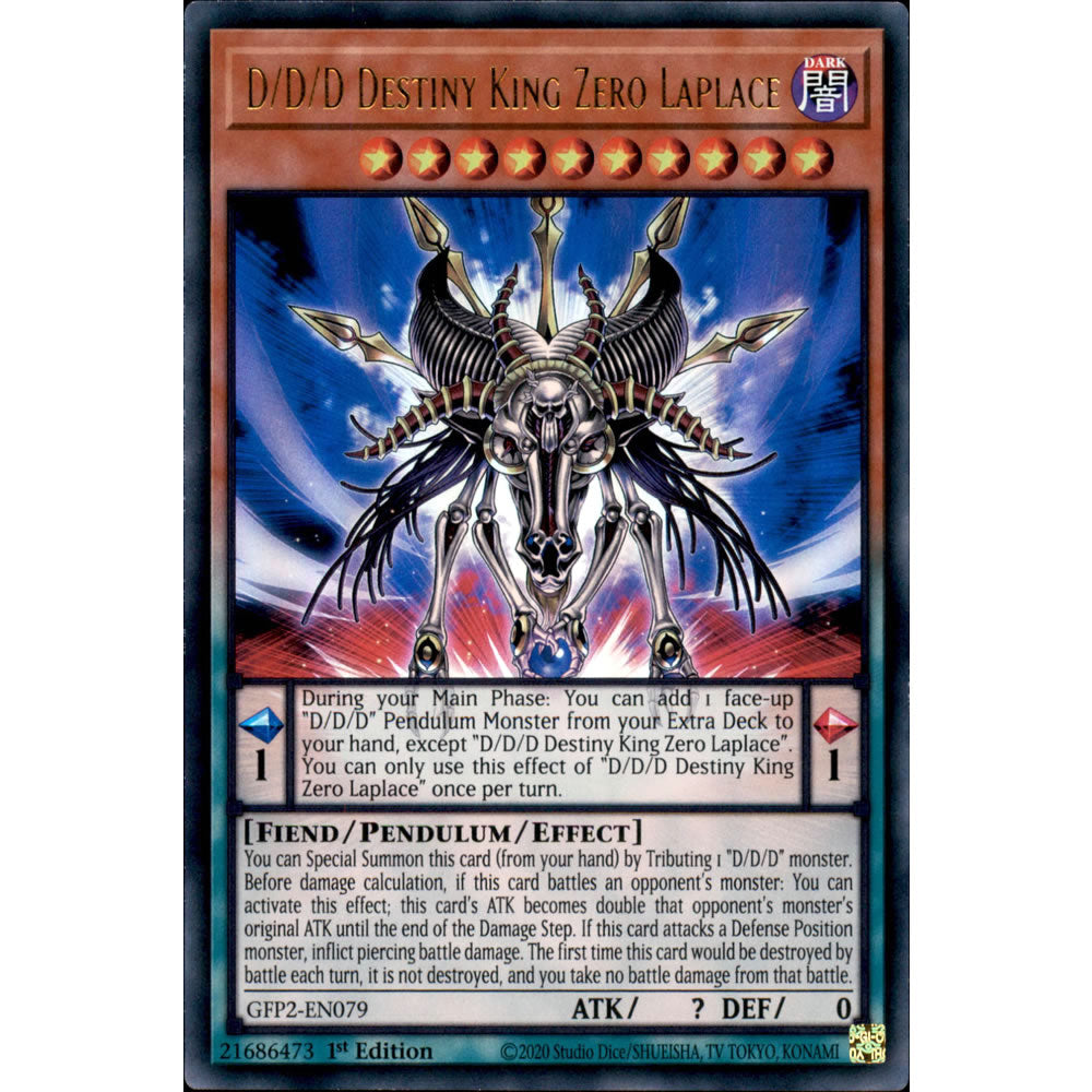 D/D/D Destiny King Zero Laplace GFP2-EN079 Yu-Gi-Oh! Card from the Ghosts From the Past: The 2nd Haunting Set