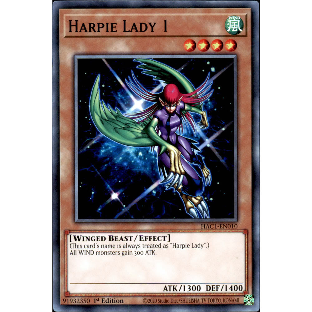 harpie lady yugioh cards Harpie Lady 1 HAC1-EN010 Yu-Gi-Oh! Card