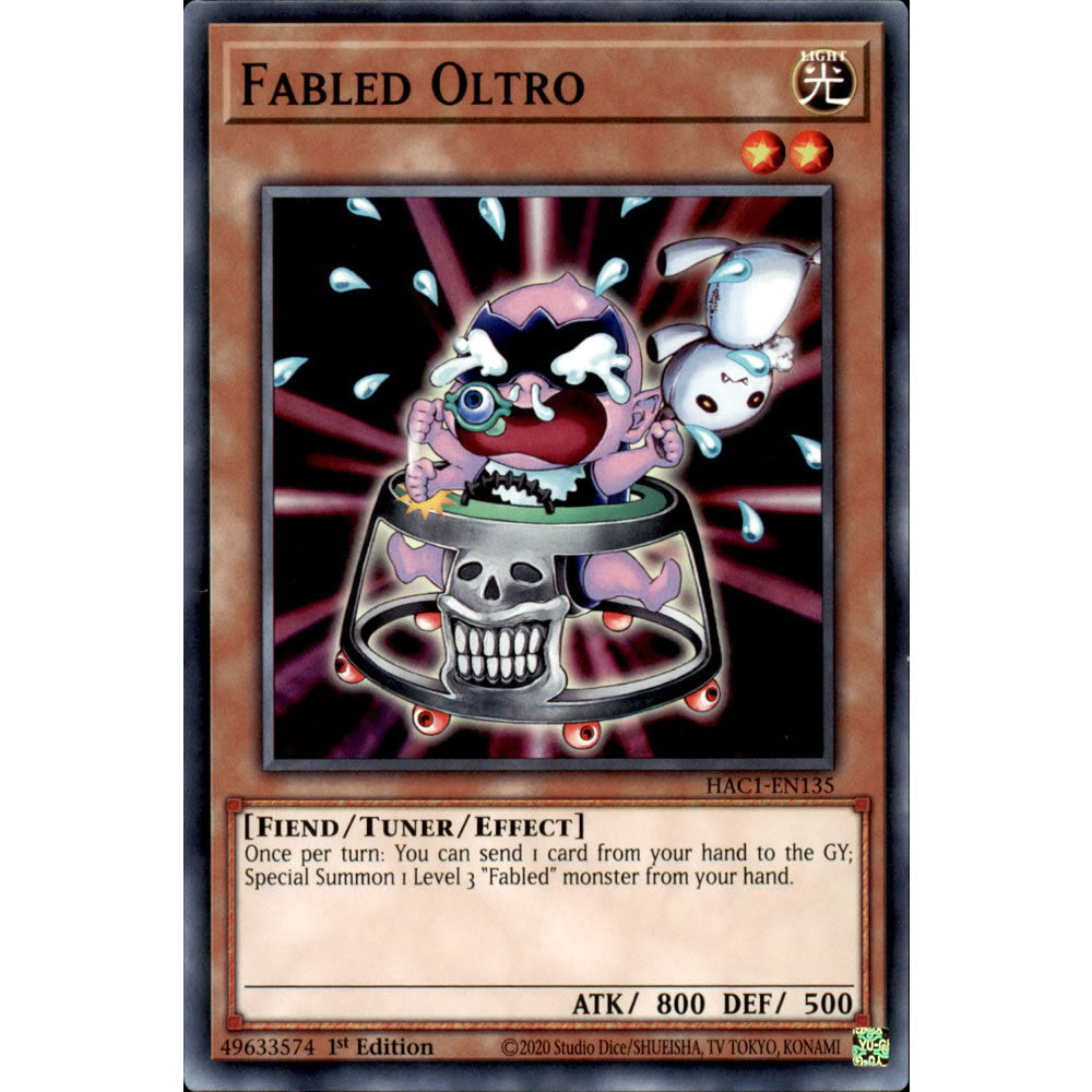 Fabled Oltro HAC1-EN135 Yu-Gi-Oh! Card from the Hidden Arsenal: Chapter 1 Set