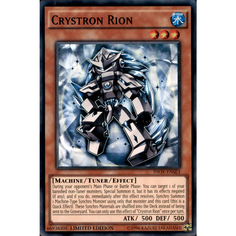 Crystron Rion INOV-ENSE3 Yu-Gi-Oh! Card from the Invasion: Vengeance Special Edition Set