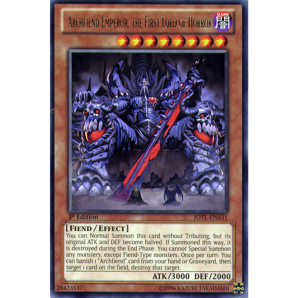 Archfiend Emperor, the First Lord of Horror JOTL-EN031 Yu-Gi-Oh! Card from the Judgment of the Light Set