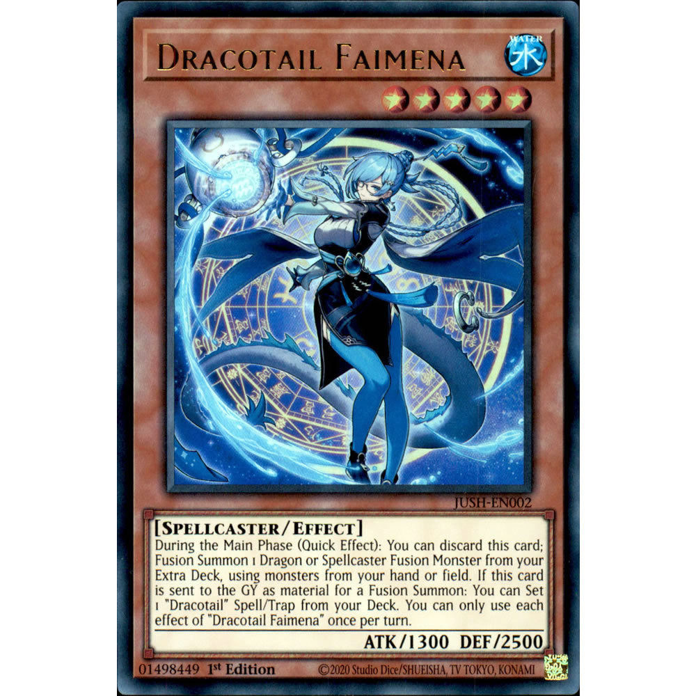 Dracotail Faimena JUSH-EN002 Yu-Gi-Oh! Card from the Justice Hunters Set