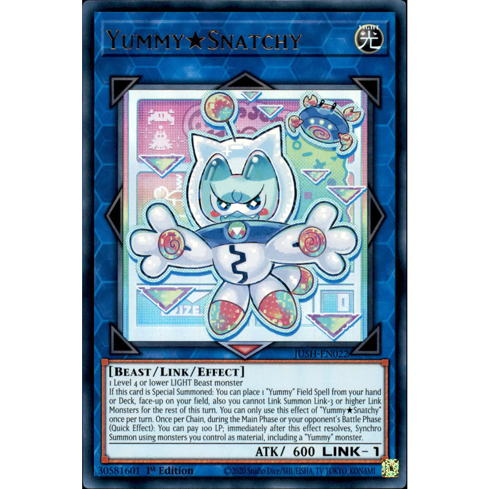 Yummy?Snatchy JUSH-EN022 Yu-Gi-Oh! Card from the Justice Hunters Set