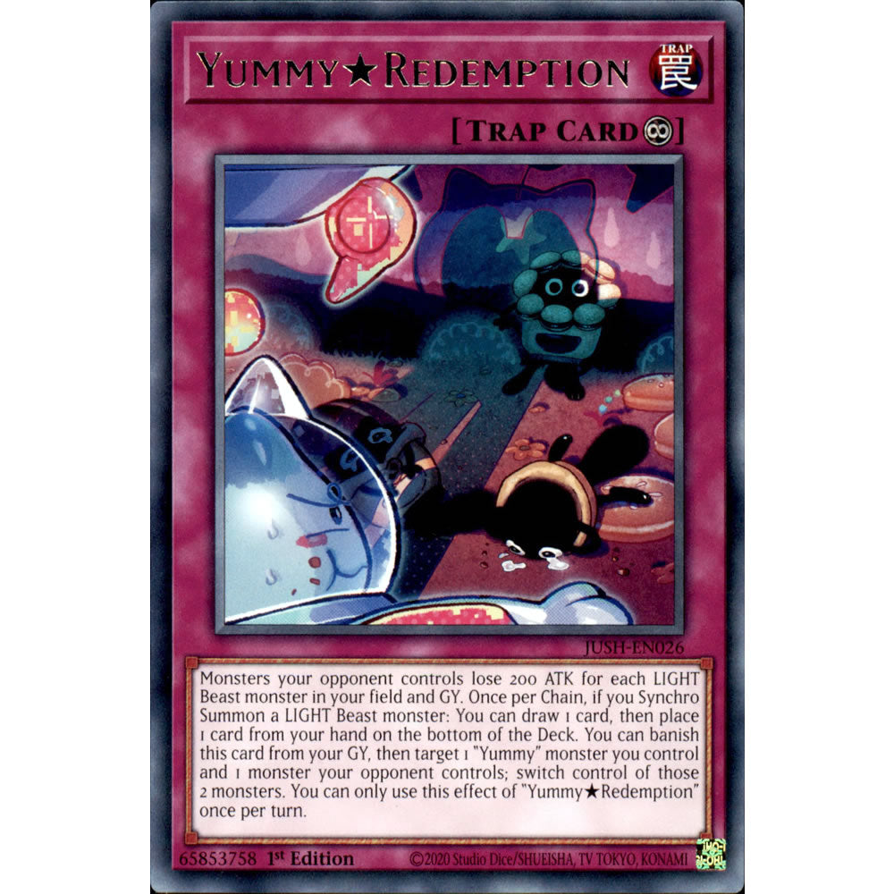 Yummy?Redemption JUSH-EN026 Yu-Gi-Oh! Card - Deckboosters Yummy?Redemption JUSH-EN026 Yu-Gi-Oh! Card - Deckboosters