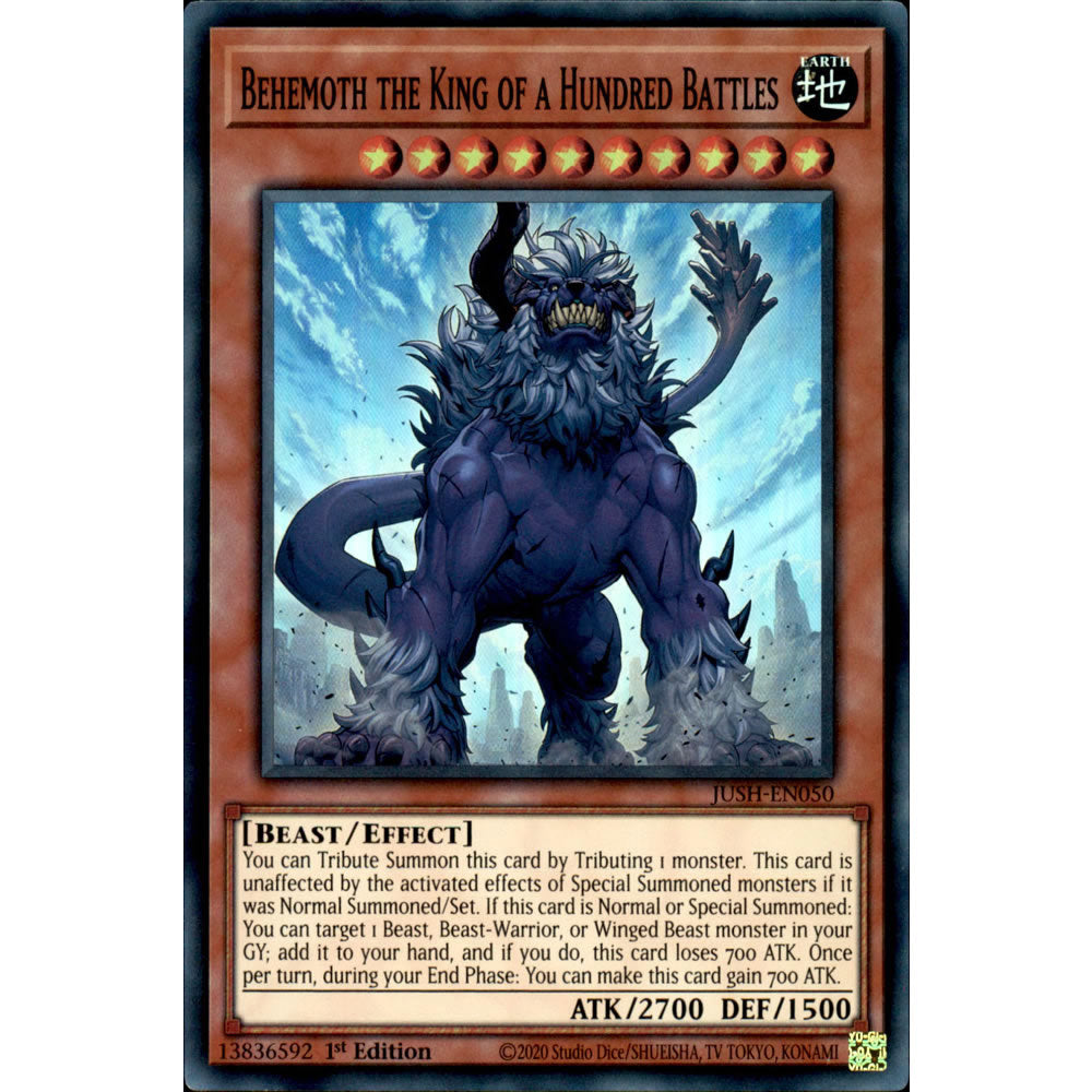 Behemoth the King of a Hundred Battles JUSH-EN050 Yu-Gi-Oh! Card from the Justice Hunters Set