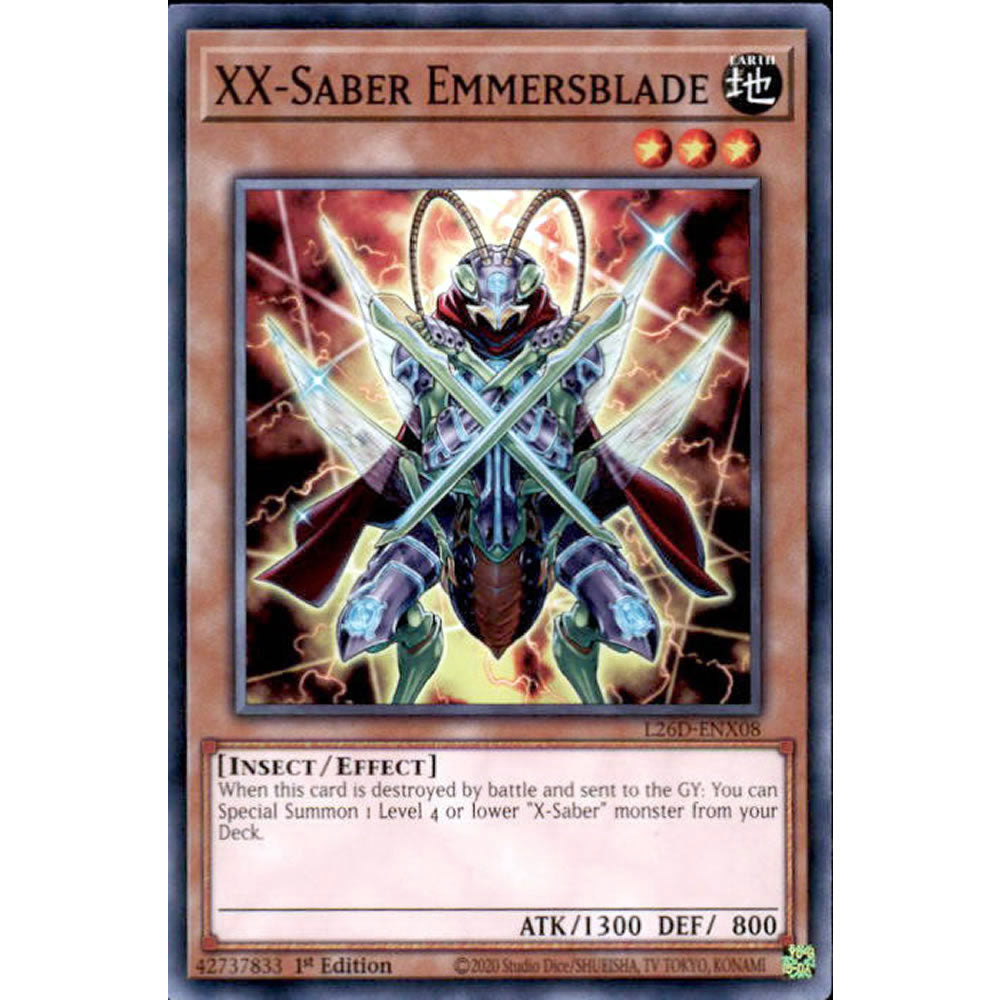 XX-Saber Emmersblade L26D-ENX08 Yu-Gi-Oh! Card from the Legendary Modern Decks 2026 Set