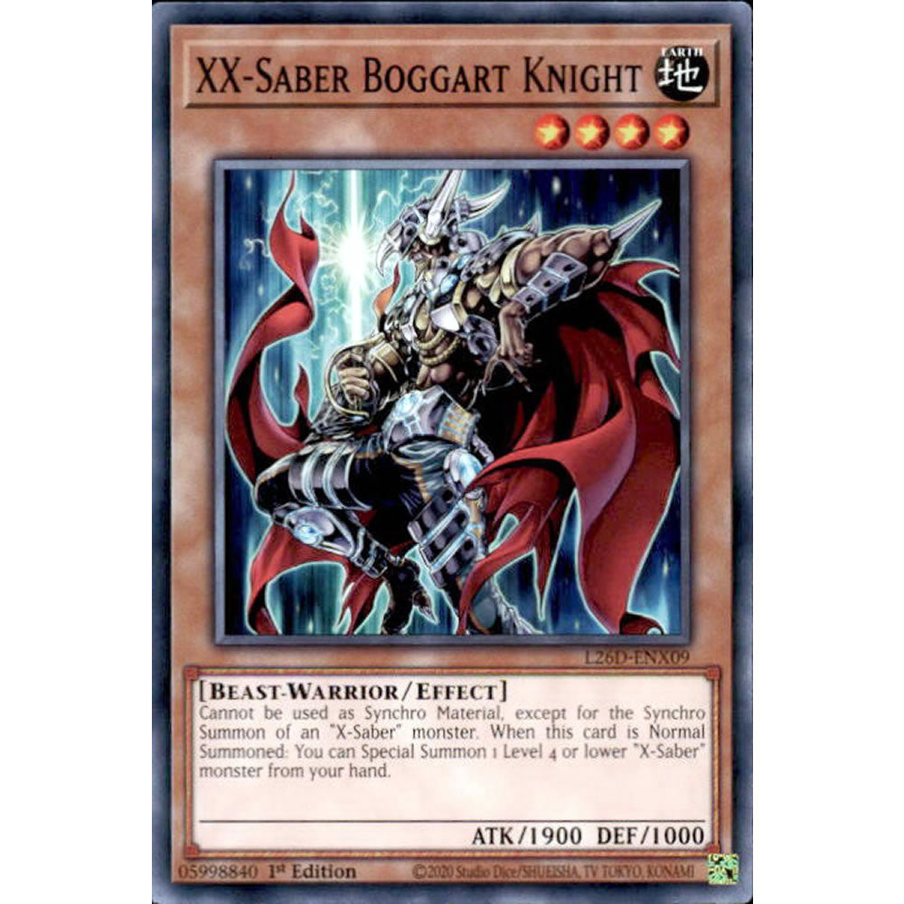 XX-Saber Boggart Knight L26D-ENX09 Yu-Gi-Oh! Card from the Legendary Modern Decks 2026 Set