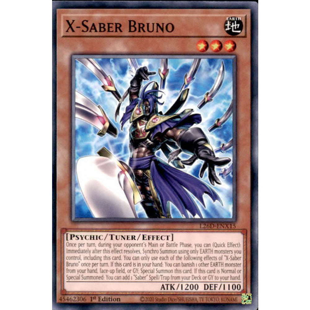 X-Saber Bruno L26D-ENX15 Yu-Gi-Oh! Card from the Legendary Modern Decks 2026 Set