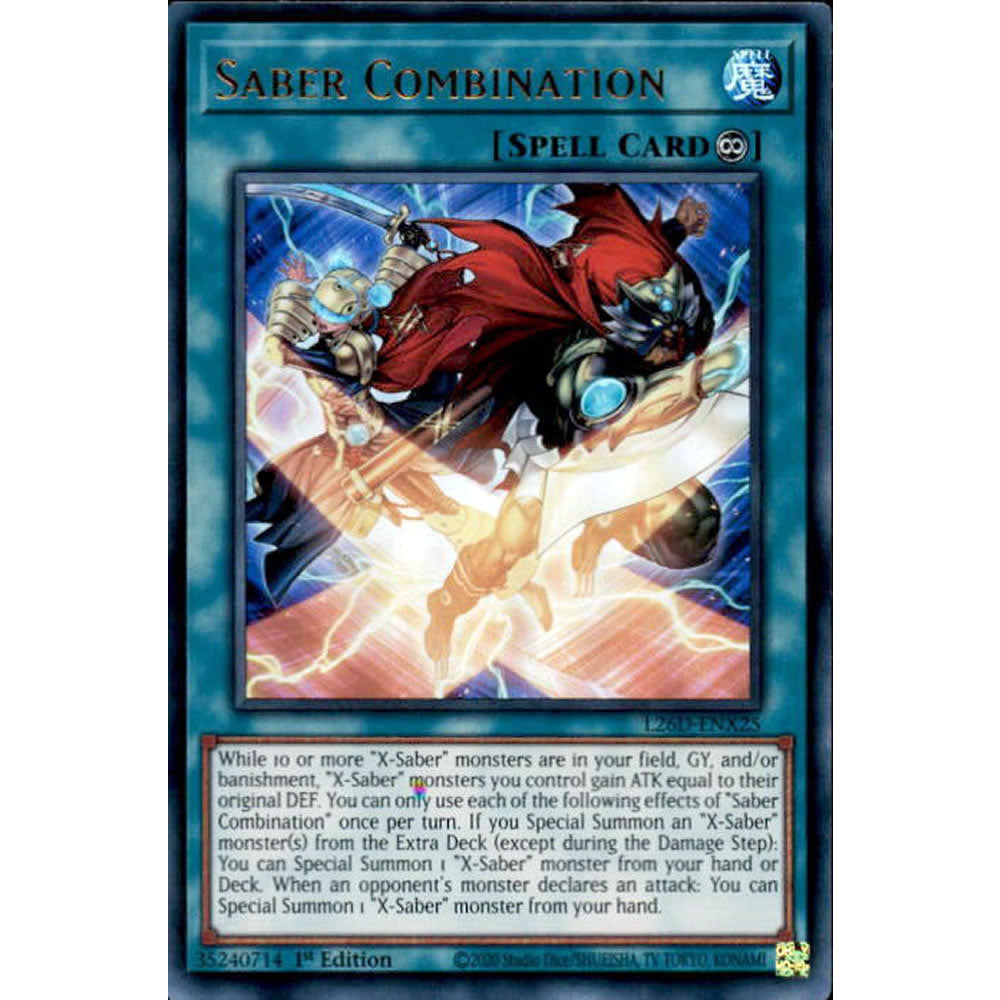 Saber Combination L26D-ENX25 Yu-Gi-Oh! Card from the Legendary Modern Decks 2026 Set